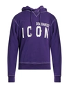 DSQUARED2 DSQUARED2 MAN SWEATSHIRT PURPLE SIZE S COTTON, ELASTANE