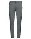 Dondup Man Pants Lead Size 33 Cotton, Polyamide, Elastane In Grey