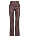 Federica Tosi Woman Pants Cocoa Size 32 Viscose, Polyamide, Polyester, Elastane In Brown