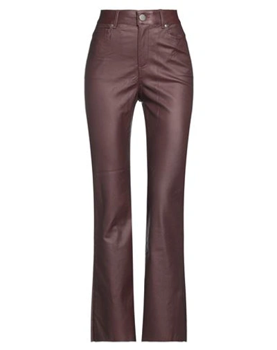 Federica Tosi Woman Pants Cocoa Size 30 Viscose, Polyamide, Polyester, Elastane In Brown