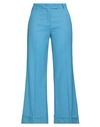 Ql2  Quelledue Ql2 Quelledue Woman Pants Azure Size 10 Virgin Wool, Polyamide, Elastane In Blue