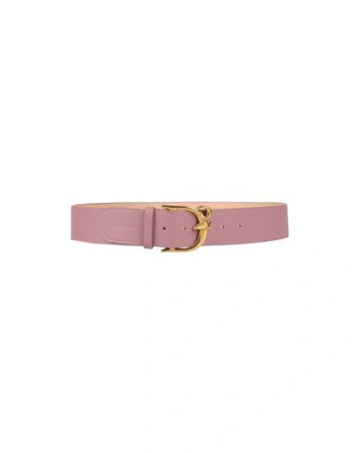 Dsquared2 Woman Belt Pastel Pink Size 34 Soft Leather In Pink