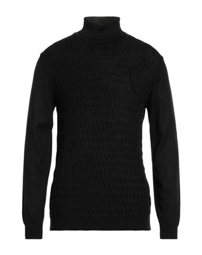 Officina 36 Man Turtleneck Black Size S Virgin Wool, Acrylic In Black