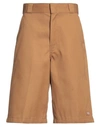 Dickies Man Shorts & Bermuda Shorts Tan Size 34 Polyester, Cotton In Brown