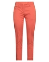 Dondup Woman Pants Coral Size 30 Cotton, Elastane In Red