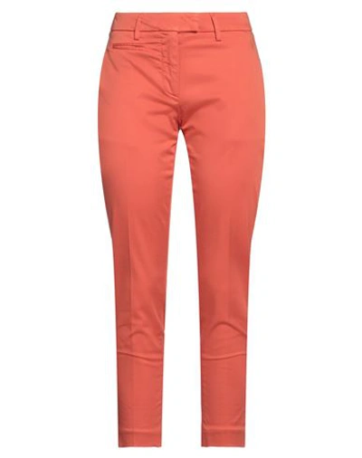 Dondup Woman Pants Coral Size 30 Cotton, Elastane In Red