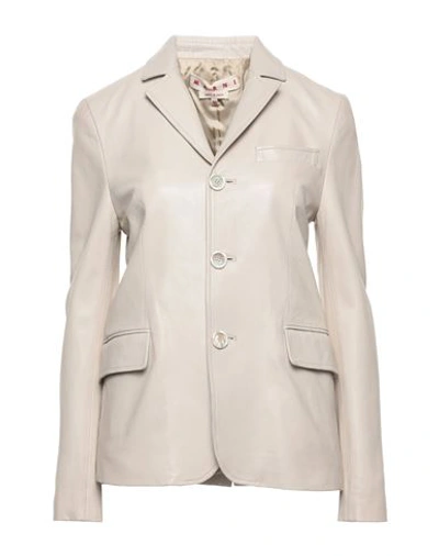 Marni Woman Suit Jacket Light Grey Size 6 Lambswool