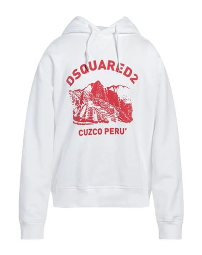 Dsquared2 Man Sweatshirt White Size M Cotton, Elastane