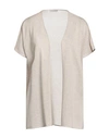 Le Tricot Perugia Woman Cardigan Beige Size S Viscose, Polyester In Beige