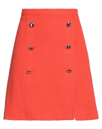 Diana Gallesi Woman Mini Skirt Tomato Red Size 12 Cotton