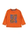 Guess Babies'  Newborn Girl T-shirt Orange Size 3 Organic Cotton