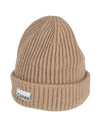 Ganni Woman Hat Sand Size Onesize Wool, Recycled Wool, Recycled Polyamide In Beige