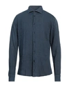 Bulgarini Man Shirt Slate Blue Size 17 Linen