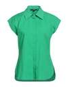 Seventy Sergio Tegon Woman Shirt Green Size 10 Cotton, Elastane