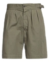 Lardini Man Shorts & Bermuda Shorts Military Green Size 40 Cotton, Elastane