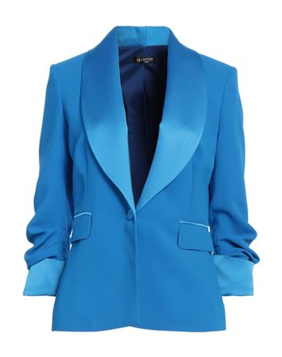 Camilla  Milano Camilla Milano Woman Suit Jacket Bright Blue Size 8 Polyester