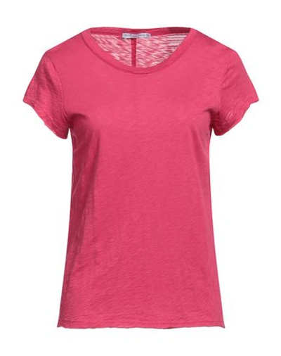 Michael Stars Woman T-shirt Fuchsia Size Onesize Supima In Pink