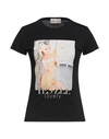 Yes Zee By Essenza Woman T-shirt Black Size Xxl Cotton In Black