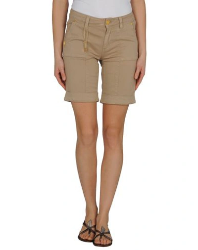 Marani Jeans Woman Shorts & Bermuda Shorts Sand Size 8 Cotton, Elastane In Beige