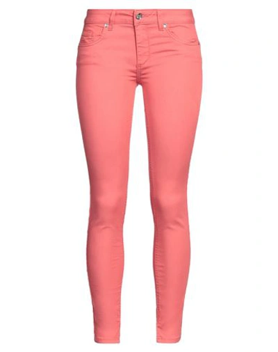 Liu •jo Woman Pants Salmon Pink Size 31 Cotton, Polyester, Elastane