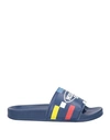 Missoni Man Sandals Blue Size 9 Textile Fibers In Navy Blue