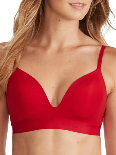 B.tempt'd By Wacoal Opening Act Wire-free Plunge T-shirt Bra In Haute Red