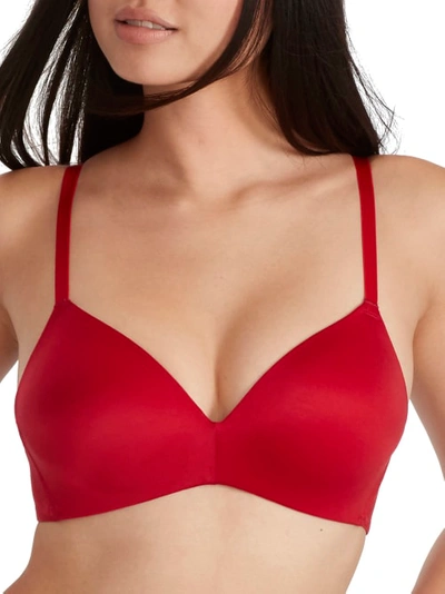 B.tempt'd By Wacoal Future Foundations Wire-free Plunge T-shirt Bra In Haute Red