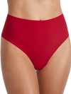 B.tempt'd By Wacoal B.bare High-waist Thong In Haute Red