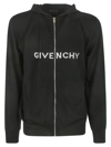 GIVENCHY LOGO EMBROIDERED ZIPPED HOODIE