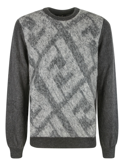 Fendi Embroidered Wool Blend Sweater In Multi