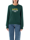Apc Madame Logo-print Cotton Sweatshirt In Dark Green