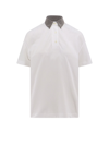 Brunello Cucinelli Stud-embellished Cotton Polo Shirt In White
