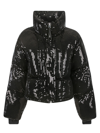 Shoreditch Ski Club Dissco Sequin Puffer Jacket In Black