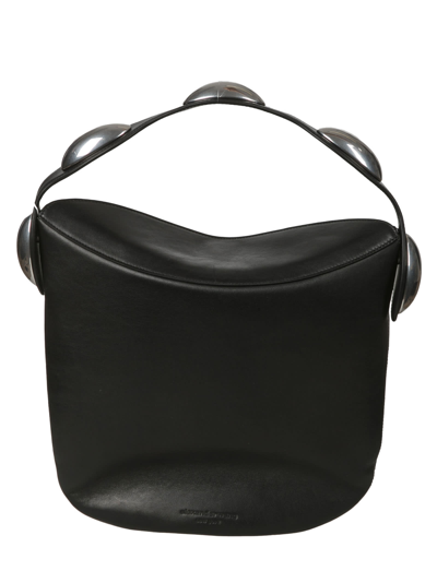 Alexander Wang Dome Hobo Bag In Palmellato Leather In Black