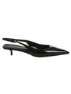 Saint Laurent Cherish Crystal-embellished Glossed-leather Slingback Pumps In Black