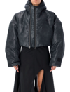 Y/PROJECT DOUBLE COLLAR CROPPED PUFFER JACKET