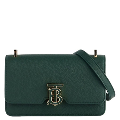 Burberry Leather Mini Tb Shoulder Bag In Vine