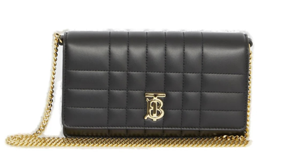 Burberry Lola Quilted Mini Bag In Black