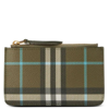 BURBERRY BURBERRY OLIVE GREEN CHAIN-DETAILING CHECK-PATTERN WALLET