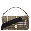 BURBERRY BURBERRY OLIVE GREEN CHECK SMALL TOP HANDLE NOTE BAG