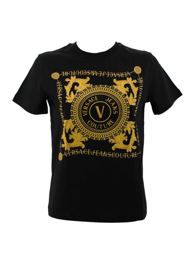 Versace Jeans Couture Logo Couture Print T-shirt In Black