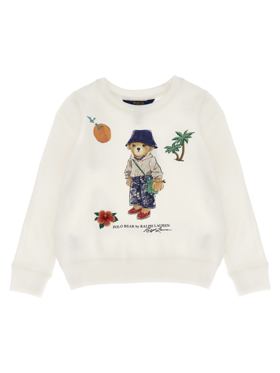 Polo Ralph Lauren Kids' Polo Bear Cotton-blend Sweatshirt In White