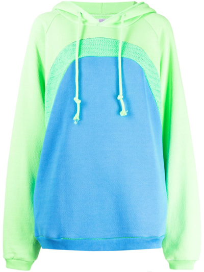 Erl Rainbow Bouclé Cotton Hoodie In Multicolour