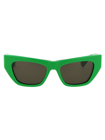 Bottega Veneta Bv1177s Green Sunglasses In 003 Green Green Green