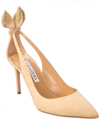 Aquazzura Bow Tie 105 Mesh & Suede Pump In Brown