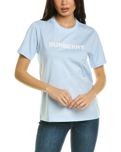 Burberry Logo Print T-shirt In Blue