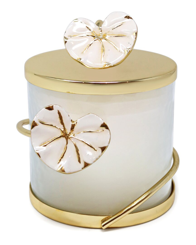 Alice Pazkus Candle Holder With Lotus Design In Gold
