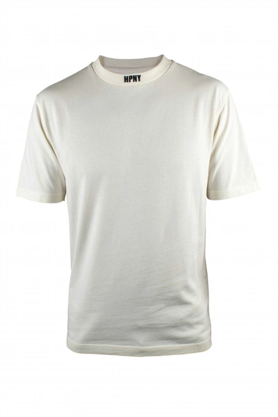 Heron Preston Men's Luxury T Shirt    T Shirt In White With  Hpny  Embroidery On Collar