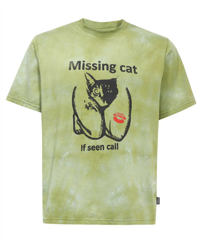 Pas De Mer Missing Cat T-shirt In Green