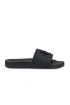 DOLCE & GABBANA MEN'S LUXURY SHOES   BLACK DOLCE & GABBANA LOGO SLIDES